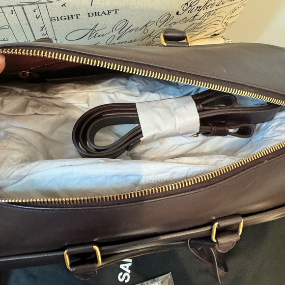 Large Burgundy Leather Saint Laurent "Classic Duffle” - Picture 3 of 11